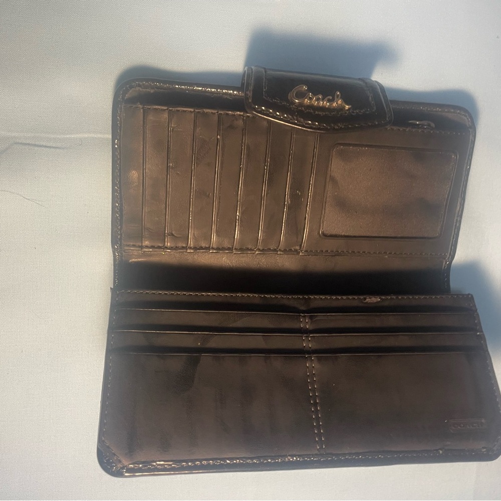 Coach Dark Brown Circle Pattern Wallet - image 3